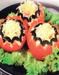 Tomatoes with white cheese